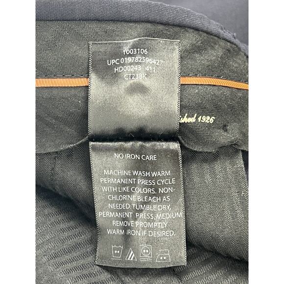 Haggar Essentials Pants Mens 36x30  Classic Fit Navy Blue Invisible Flex Waist - Picture 7 of 9